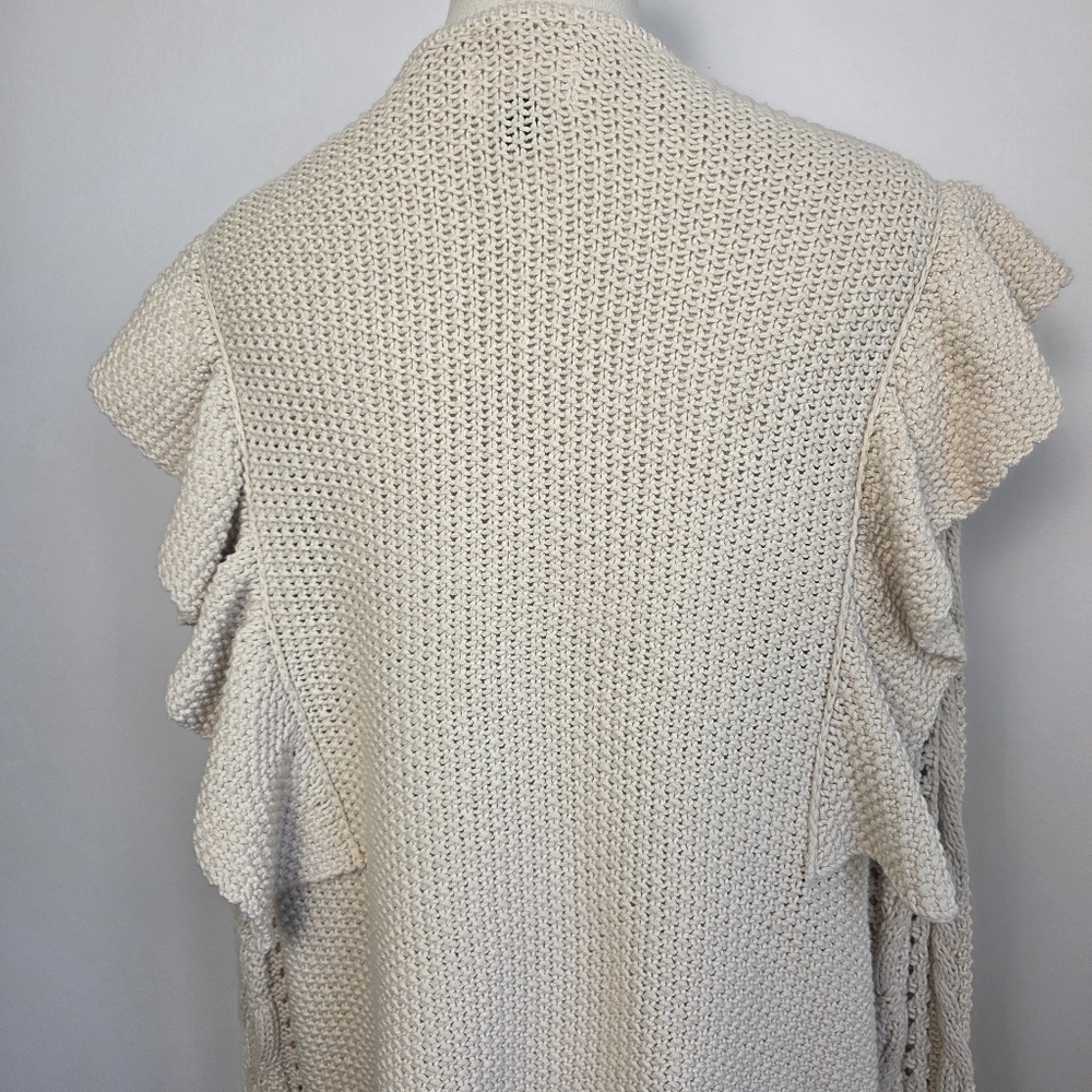 Universal Threads Ruffle Open Front Cotton Blend Cardigan - Picture 7 of 11